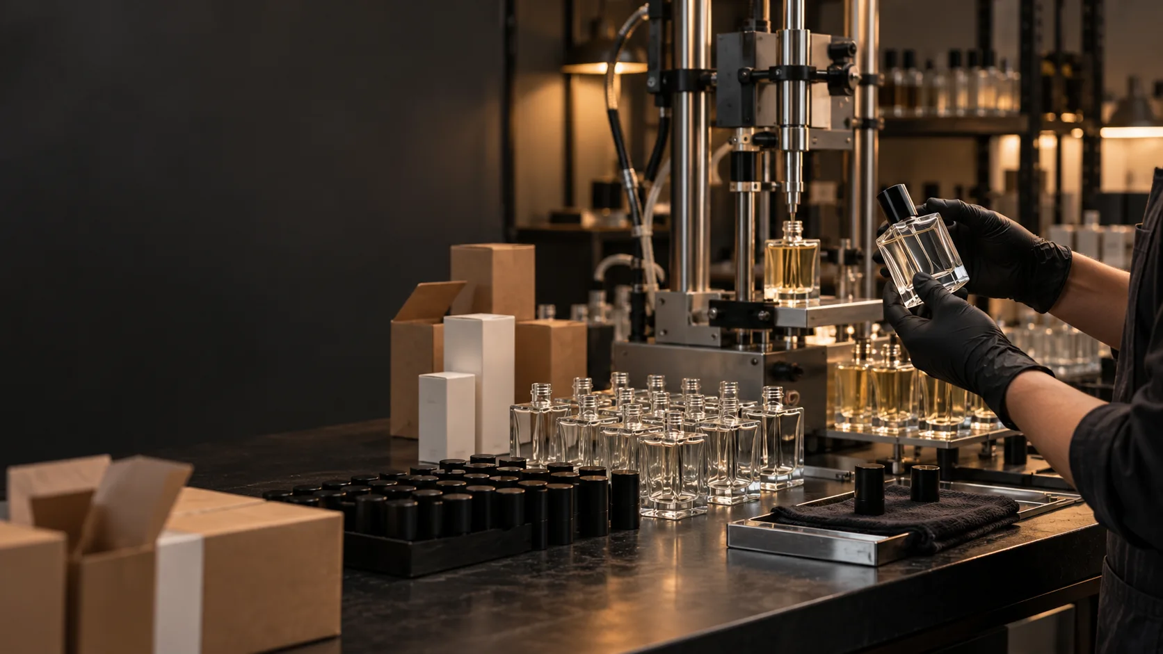 Illustrative perfume preparation workspace